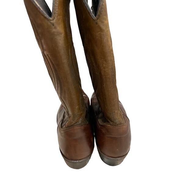Avonite Western Boots Men 8 Women 9.5 Brown Hypalon  Oiled Leather Cowboy Rodeo - Picture 4 of 9